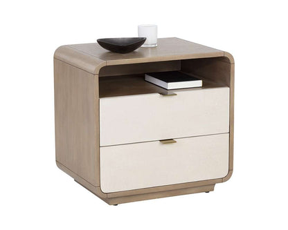 Sunpan - MIXT Kayden Nightstand - Oyster Shagreen - 107821 veiw 1