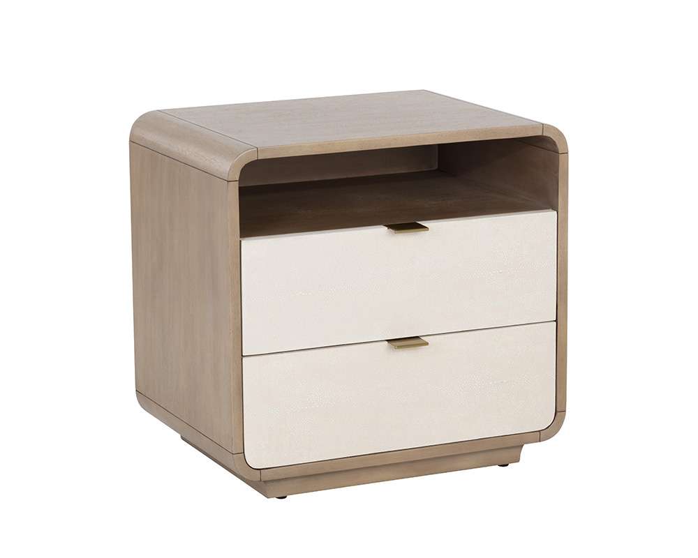 Sunpan - MIXT Kayden Nightstand - Oyster Shagreen - 107821 veiw 2