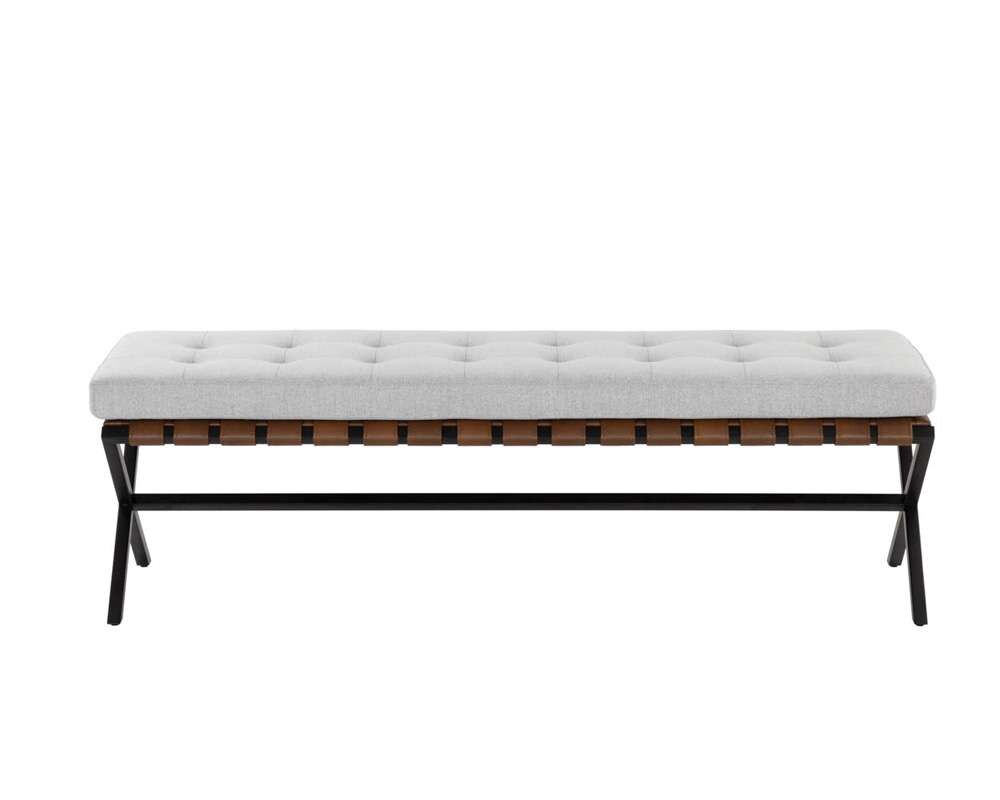 Sunpan - Ikon Kenji Bench Small - Black - Mina Light Grey - 109479 veiw 2