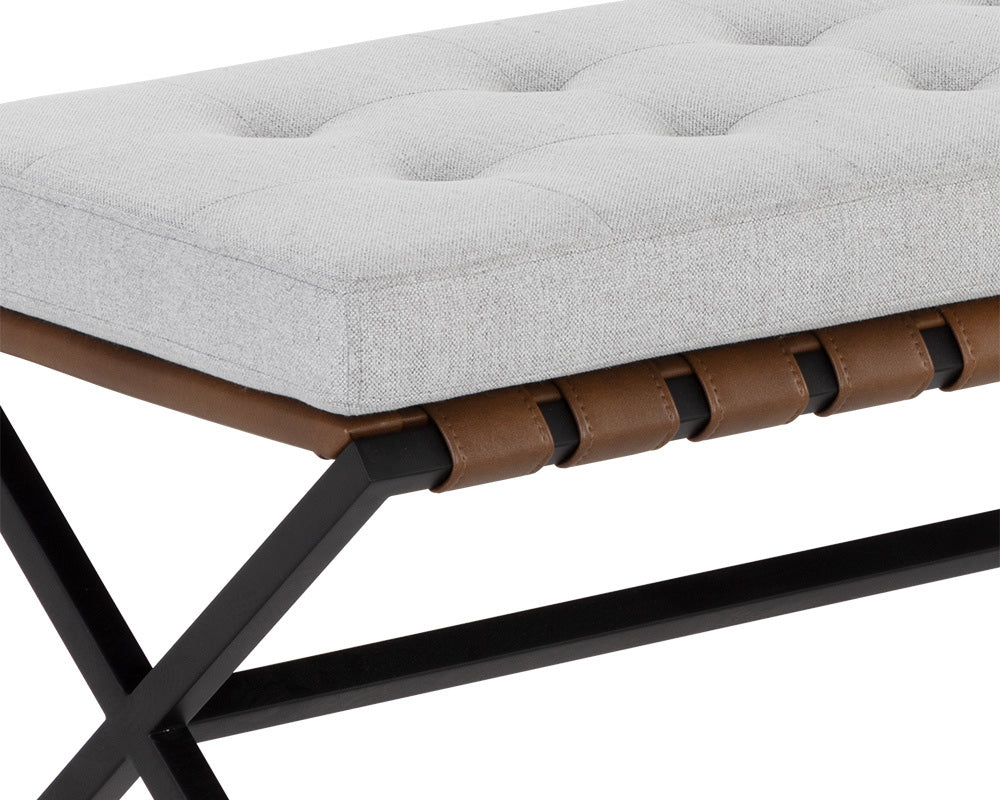 Sunpan - Ikon Kenji Bench Small - Black - Mina Light Grey - 109479 view 4