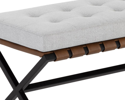 Sunpan - Ikon Kenji Bench Small - Black - Mina Light Grey - 109479 view 4