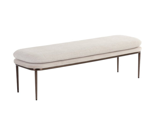 Sunpan - Koffi Bench - Dark Bronze - Chacha Cream / Meg Taupe - 109313 view 1