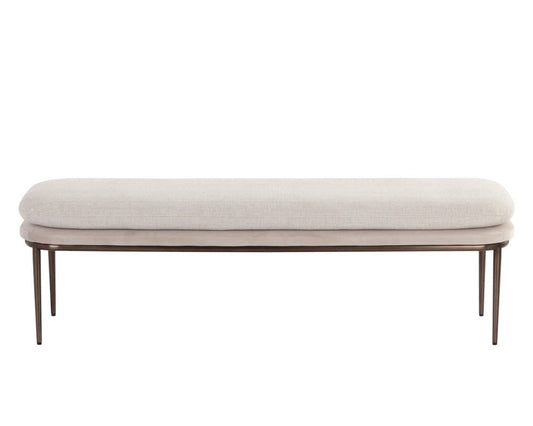 Sunpan - Koffi Bench - Dark Bronze - Chacha Cream / Meg Taupe - 109313 view 2