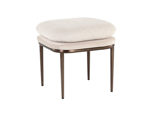 Sunpan - Koffi Stool - Dark Bronze - Chacha Cream / Meg Taupe - 109315 view 1