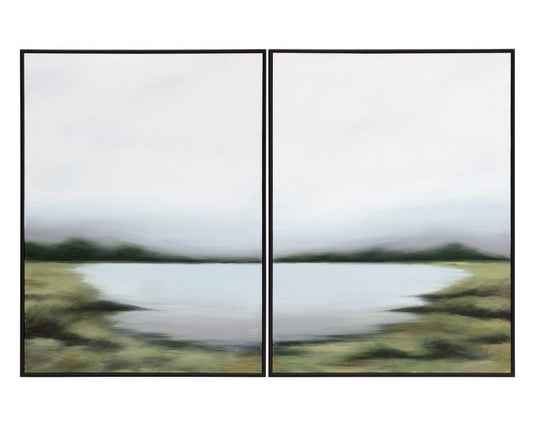 Sunpan - Lakeside Views (Set Of 2) - 36in X 48in - Black Floater Frame - A0367 view 1
