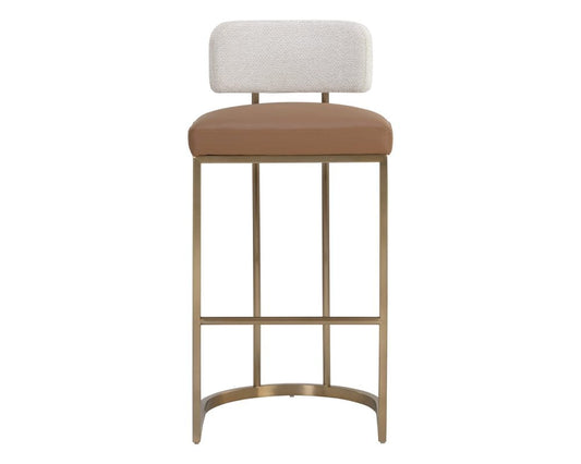 Sunpan - Larissa Barstool - Napa Cognac / Rhea Light Barley - 111646 view 2