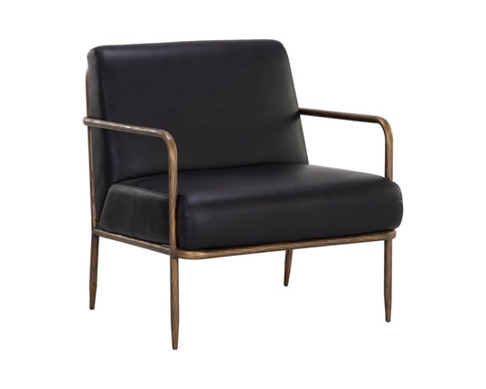 Sunpan - Lathan Lounge Chair - Charcoal Black Leather - 111357 view 1