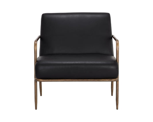 Sunpan - Lathan Lounge Chair - Charcoal Black Leather - 111357 view 2