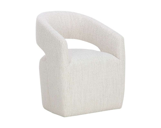 Sunpan - 5West Lloret Wheeled Dining Armchair - Merino Pearl - 111121 veiw 1