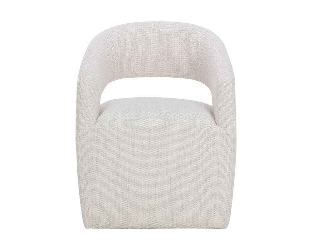 Sunpan - 5West Lloret Wheeled Dining Armchair - Merino Pearl - 111121 veiw 2