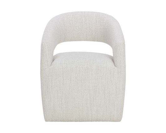 Sunpan - 5West Lloret Wheeled Dining Armchair - Merino Pearl - 111121 veiw 2