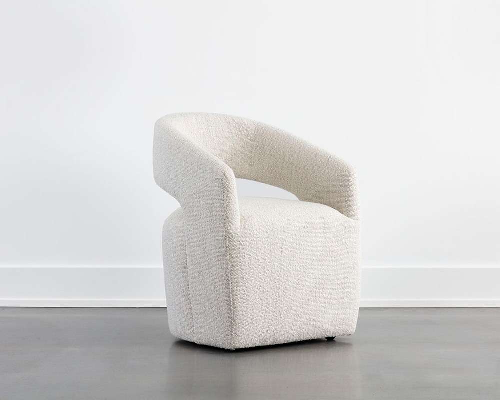 Sunpan - 5West Lloret Wheeled Dining Armchair - Merino Pearl - 111121 veiw 5
