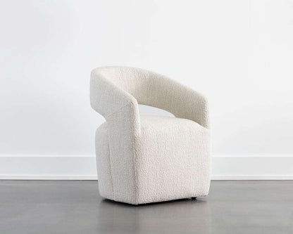 Sunpan - 5West Lloret Wheeled Dining Armchair - Merino Pearl - 111121 veiw 5