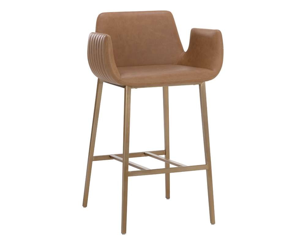 Sunpan - Ikon Lucano Barstool - Milliken Cognac - 111123 veiw 1