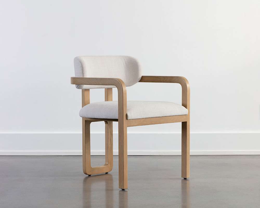 Sunpan - Westport Madrone Dining Armchair - Rustic Oak - Heather Ivory Tweed - 111584 veiw 5