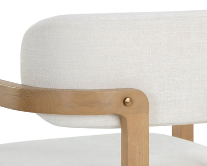Sunpan - Westport Madrone Dining Armchair - Rustic Oak - Heather Ivory Tweed - 111584_CLOSEOUT view 7