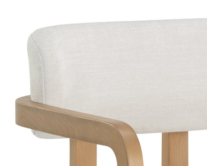 Sunpan - Westport Madrone Dining Armchair - Rustic Oak - Heather Ivory Tweed - 111584_CLOSEOUT view 8