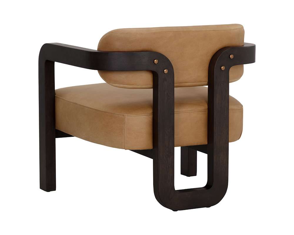 Sunpan - Westport Madrone Lounge Chair - Brown - Ludlow Sesame Leather - 111585 veiw 4