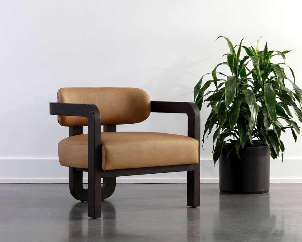 Sunpan - Westport Madrone Lounge Chair - Brown - Ludlow Sesame Leather - 111585 veiw 5