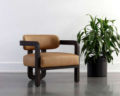 Sunpan - Westport Madrone Lounge Chair - Brown - Ludlow Sesame Leather - 111585 veiw 5