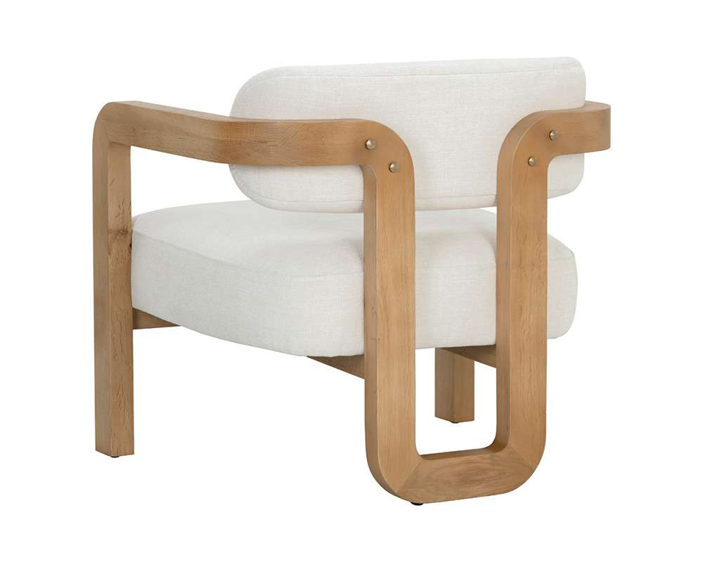 Sunpan - Westport Madrone Lounge Chair - Rustic Oak - Heather Ivory Tweed - 111586 veiw 4