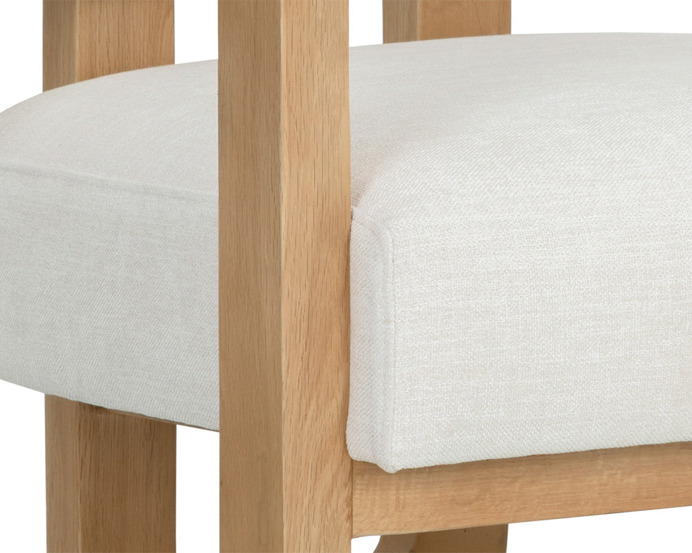 Sunpan - Westport Madrone Lounge Chair - Rustic Oak - Heather Ivory Tweed - 111586_CLOSEOUT view 6