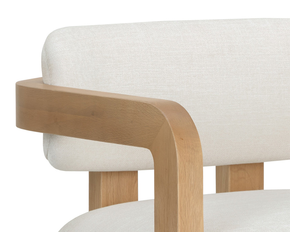 Sunpan - Westport Madrone Lounge Chair - Rustic Oak - Heather Ivory Tweed - 111586_CLOSEOUT view 8