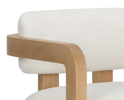 Sunpan - Westport Madrone Lounge Chair - Rustic Oak - Heather Ivory Tweed - 111586_CLOSEOUT view 8