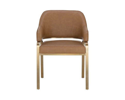 Sunpan - Ikon Malachi Dining Armchair - Milliken Cognac - 111202 veiw 2