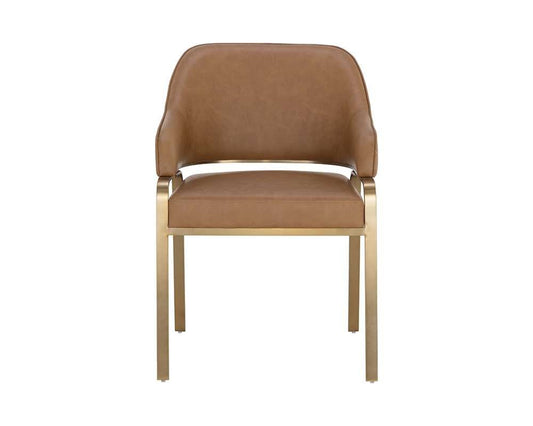 Sunpan - Ikon Malachi Dining Armchair - Milliken Cognac - 111202 veiw 2