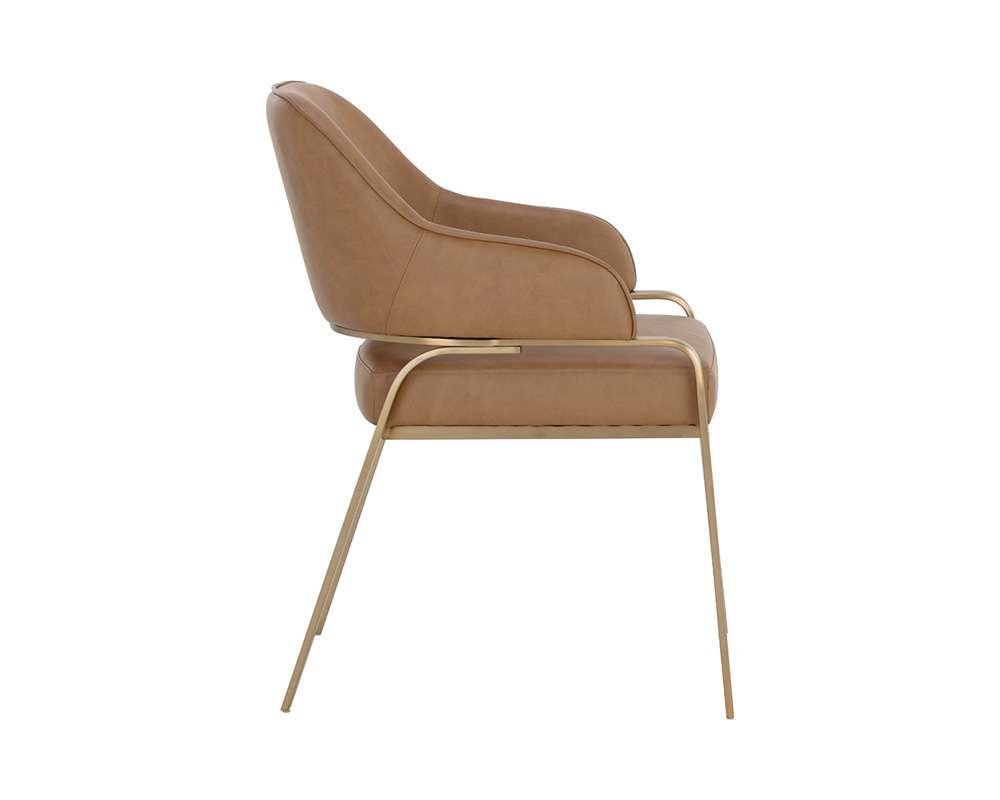 Sunpan - Ikon Malachi Dining Armchair - Milliken Cognac - 111202 veiw 3