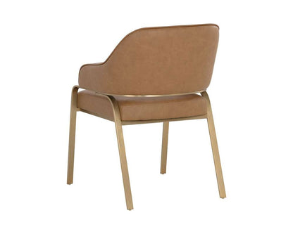 Sunpan - Ikon Malachi Dining Armchair - Milliken Cognac - 111202 veiw 4