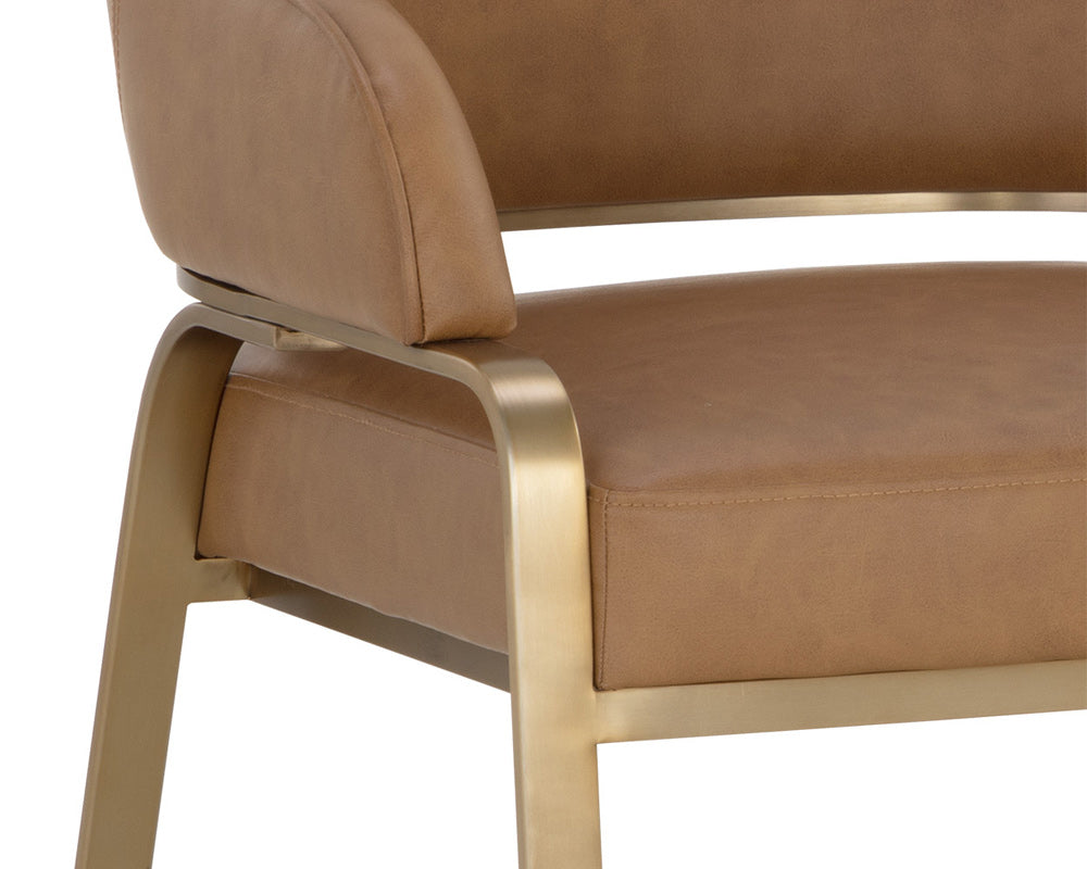 Sunpan - Ikon Malachi Dining Armchair - Milliken Cognac - 111202 view 6