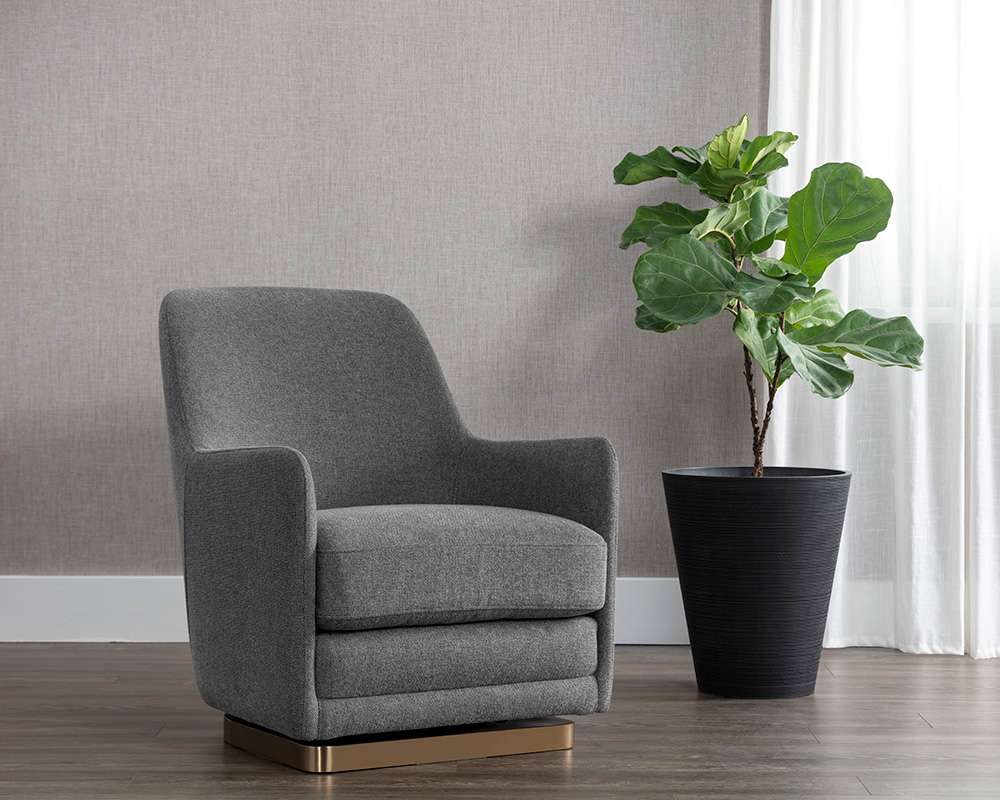 Sunpan - Ikon Marcela Swivel Lounge Chair - Belfast Koala Grey - 108046 veiw 5