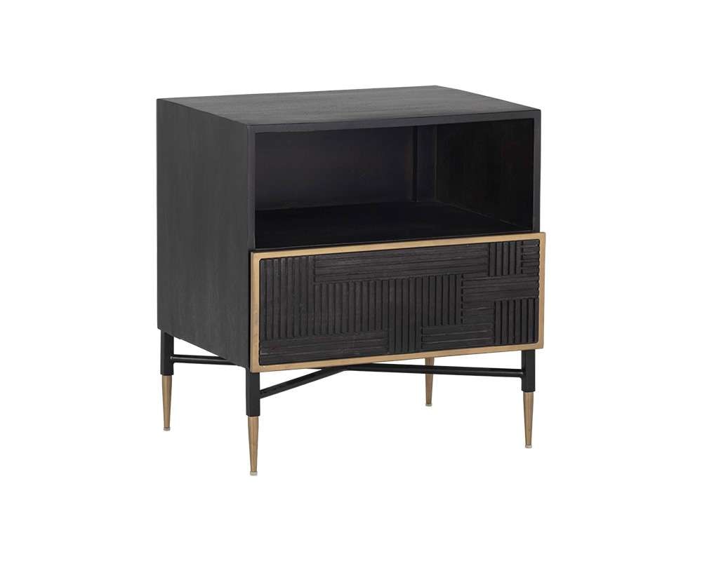 Sunpan - Markwood Nightstand - Brass - Dark Brown - 105798 veiw 2