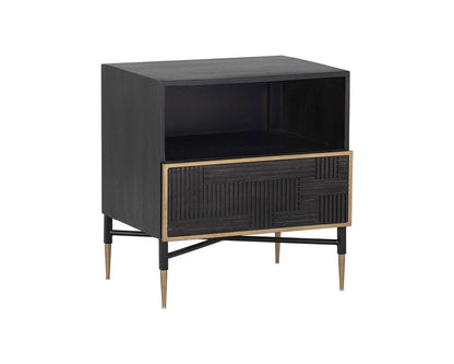 Sunpan - Markwood Nightstand - Brass - Dark Brown - 105798 veiw 2