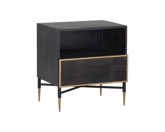 Sunpan - Markwood Nightstand - Brass - Dark Brown - 105798 veiw 2