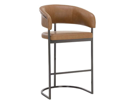 Sunpan - Ikon Marris Barstool - Gunmetal - Milliken Cognac - 111155 veiw 1