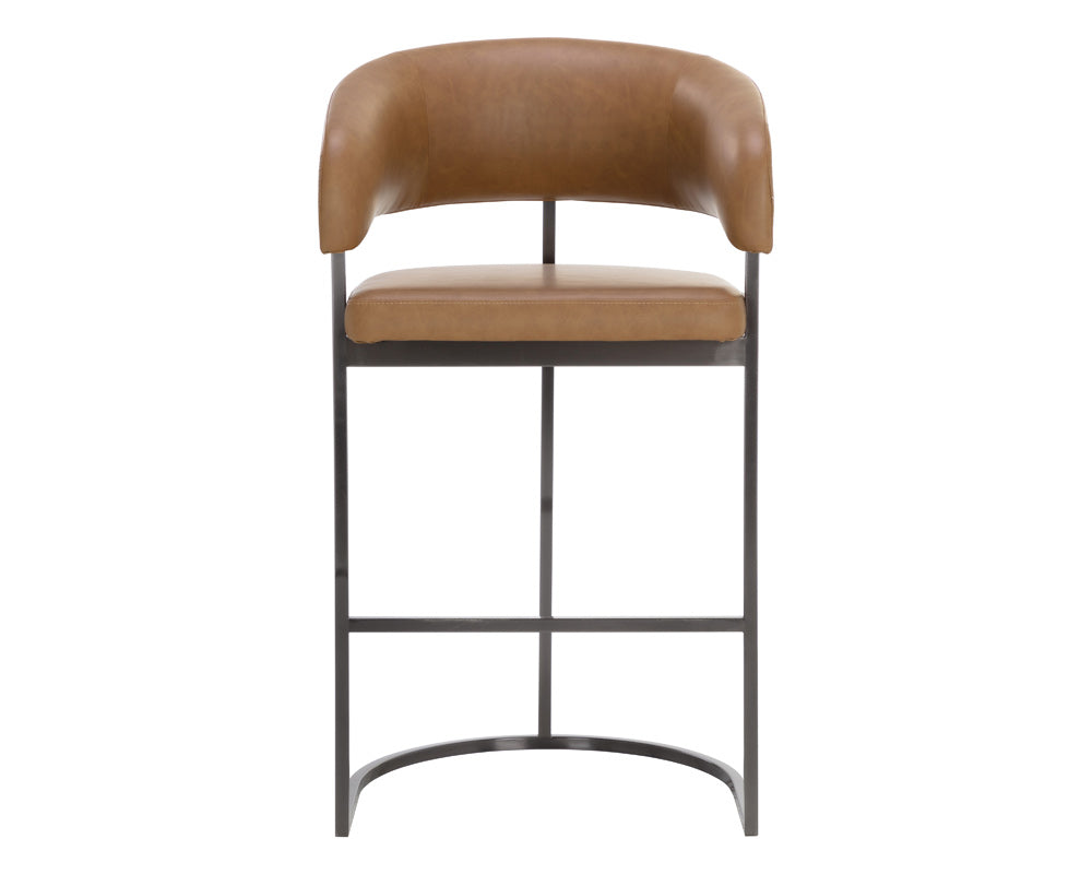 Sunpan - Ikon Marris Barstool - Gunmetal - Milliken Cognac - 111155 view 2