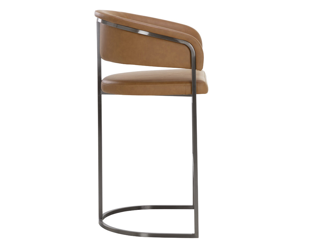 Sunpan - Ikon Marris Barstool - Gunmetal - Milliken Cognac - 111155 view 3