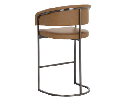 Sunpan - Ikon Marris Barstool - Gunmetal - Milliken Cognac - 111155 view 5