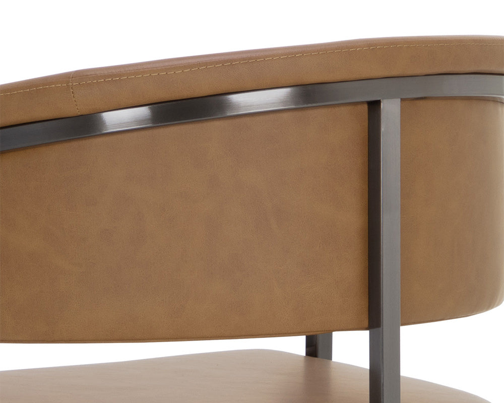 Sunpan - Ikon Marris Barstool - Gunmetal - Milliken Cognac - 111155 view 8