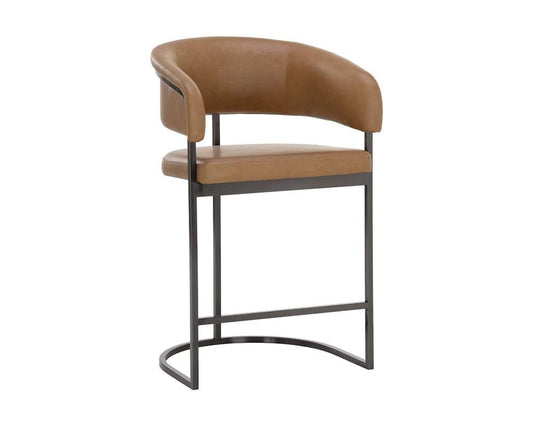 Sunpan - Ikon Marris Counter Stool - Gunmetal - Milliken Cognac - 110907 veiw 1