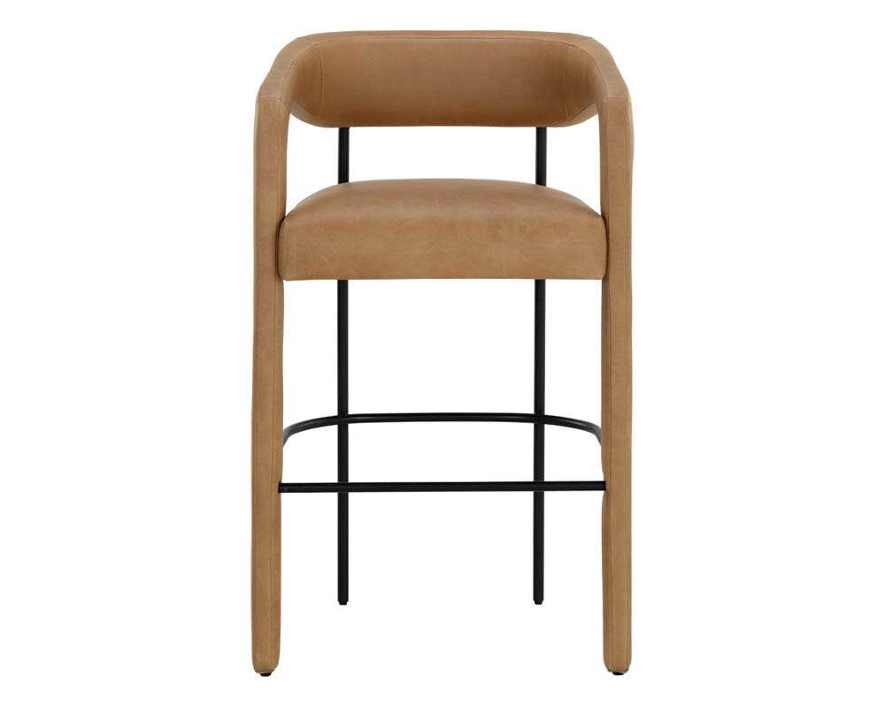 Sunpan - Westport Mavia Barstool - Ludlow Sesame Leather - 111529 veiw 2