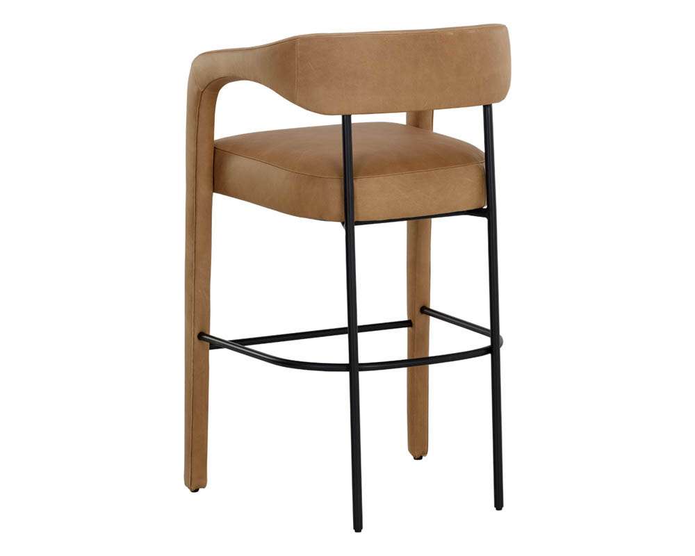 Sunpan - Westport Mavia Barstool - Ludlow Sesame Leather - 111529 veiw 4