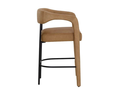 Sunpan - Westport Mavia Counter Stool - Ludlow Sesame Leather - 111454 veiw 3