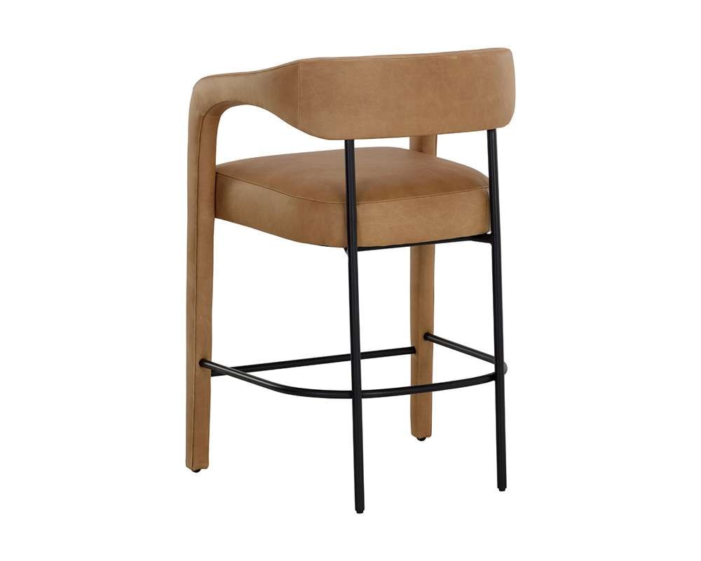 Sunpan - Westport Mavia Counter Stool - Ludlow Sesame Leather - 111454 veiw 4