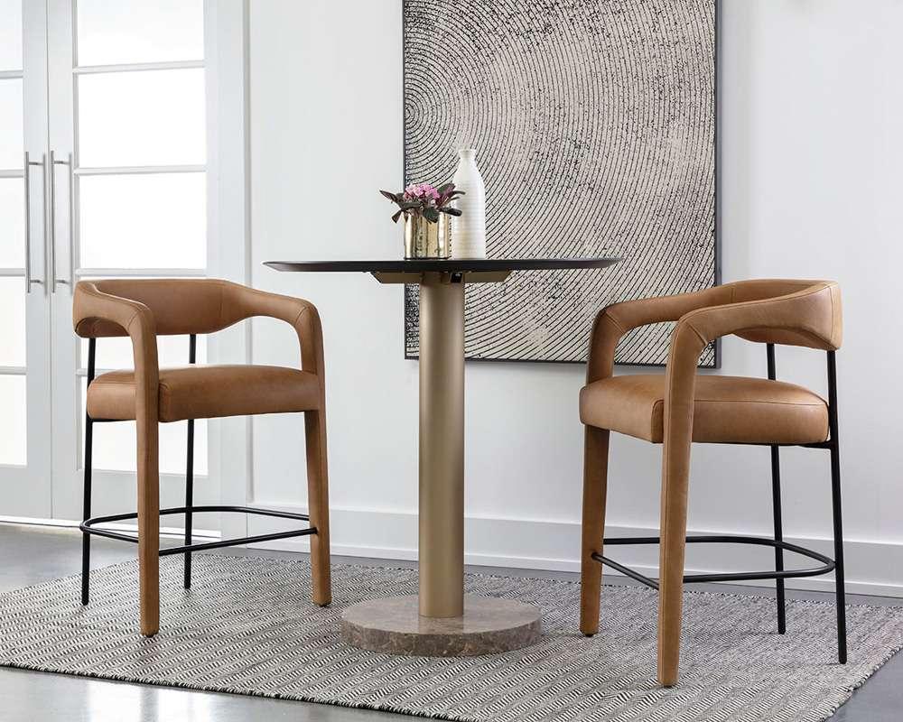 Sunpan - Westport Mavia Counter Stool - Ludlow Sesame Leather - 111454 veiw 5