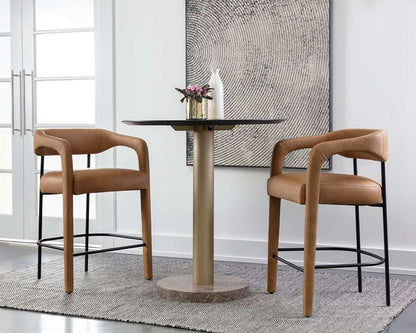 Sunpan - Westport Mavia Counter Stool - Ludlow Sesame Leather - 111454 veiw 5