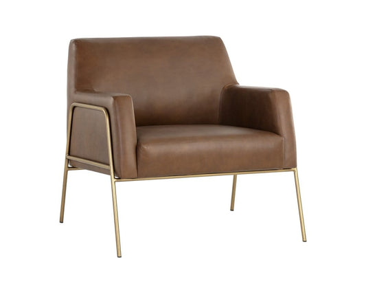 Sunpan - MIXT Cybil Lounge Chair - Vintage Caramel Leather - 106457_CLOSEOUT view 1